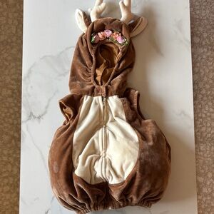 Kids Brown Deer Costume Hoodie with Cream Belly and Antlers